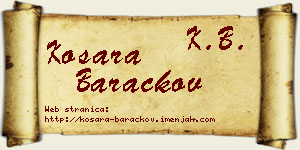 Kosara Baračkov vizit kartica